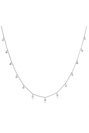 Elli Halskette Aus 925er Silber – Plättchen-münze, Rund-mattkonstruktion für Damen - 40 cm