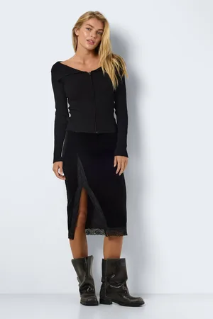 Noisy May Nmward H/w Samt-spitzenrock – Bequemer Schnitt für Damen - M