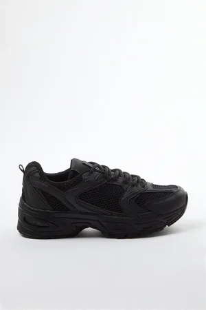 Trendyol Mesh-sportschuhe – Schwarze Schnürschuhe für Damen - 37