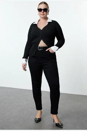 Trendyol Schwarze Skinny-jeans Mit Hoher Taille In Übergröße für Damen - 46