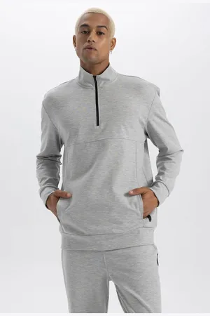 DeFacto Basic-sweatshirt Mit Stehkragen, Reißverschluss Und Taschen – A6976ax23au für Herren - XS