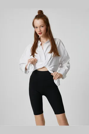 Koton Kurze Leggings Mit Hoher Taille Und Detaillierter Naht für Damen - S