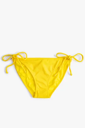 Koton Basic-bikinihose Mit Struktur, Normaler Taille Und Seitlichem Bindedetail für Damen - 40
