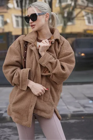 MADMEXT Kamel Lange Wolle Basic Dünne Jacke Mg1633 für Damen - M