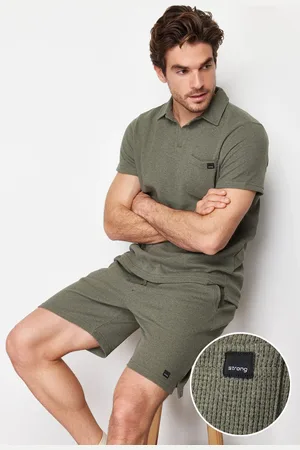 Trendyol Trainingsanzug-set Aus Khakifarbenem Polo-t-shirt Und Shorts – Normale Passform für Herren - S