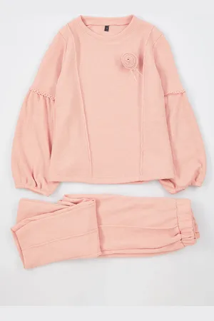 Trendyol Dusty Rose Basic Sweatshirt- Und Jogginghose-set Für Mädchen – für Damen - 7–8 Jahre