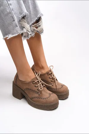 Riccon Ghinziss Loafer Aus Nerz-wildleder – Heels Und Schnürsenkel 00121570 für Damen - 39