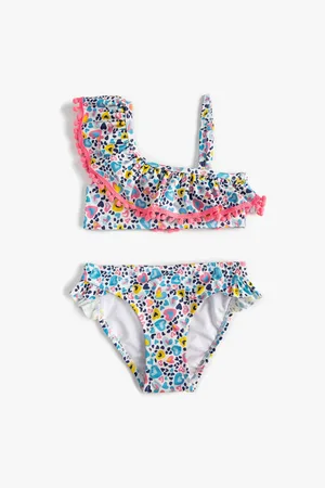Koton Bikini-set, Gerüscht, Einschultrige, Dünne Träger für Damen - 5–6 Jahre