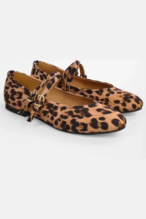 Shoeberry Fiesty Ballerinas Mit Leopardenmuster Und Doppeltem Riemen für Damen - 37