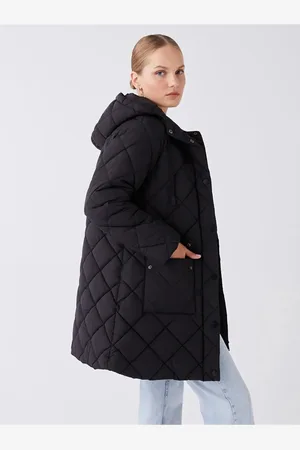 LC Waikiki Gesteppter, Übergroßer Puffermantel Mit Kapuze für Damen - 38