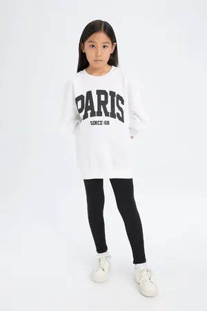 DeFacto 2-teiliges Set Für Mädchen, Bedrucktes Sweatshirt, Lange Leggings D6453a8ns für Damen - 7–8 Jahre