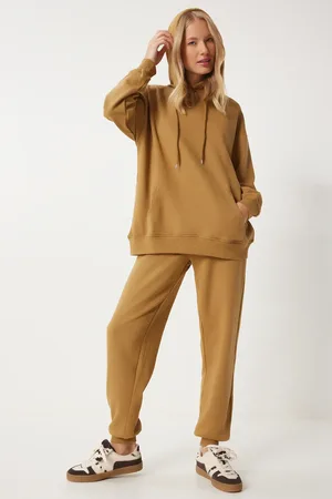 Happiness istanbul Dunkles Senffarbenes Sweatshirt- Und Jogginghose-set – für Damen - 36