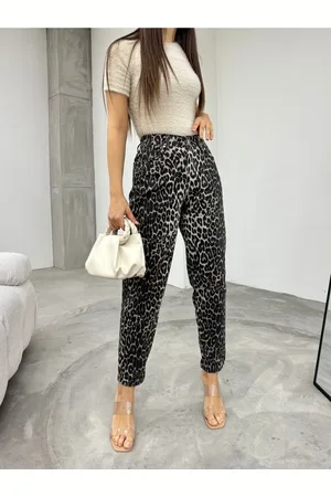 BİKELİFE Mom-hose Mit Leopardenmuster, Dehnbar/lycra, Hohe Taille für Damen - 36