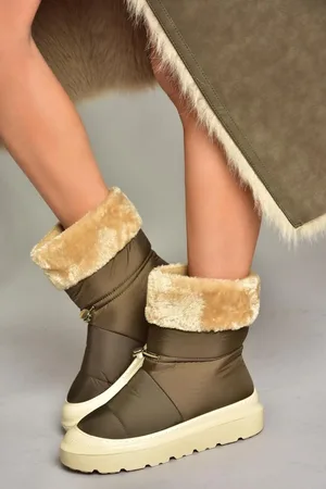 Fox T 476434004 Khakifarbene Stiefel Aus Stoff für Damen - 40