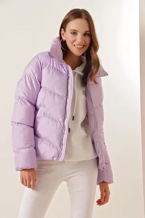 Bigdart 5205 Pufferjacke Mit Stehkragen Und Reißverschluss – Flieder für Damen - 42