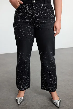 Trendyol Anthrazitfarbene Kletterjeans In Übergröße für Damen - 50