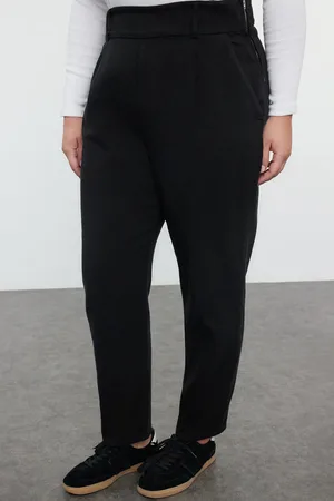 Trendyol Schwarze Jeans Mit Geradem Bein Und Hoher Taille Große Größe für Damen - 44