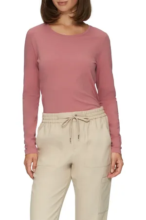 QS by s.Oliver Lässiges Trikot – Rundhalsausschnitt für Damen - 46