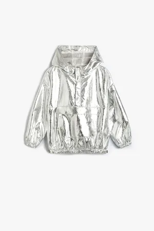 Koton Glared Shiny Kapuzenjacke Mit Taschendetail für Damen - 11–12 Jahre