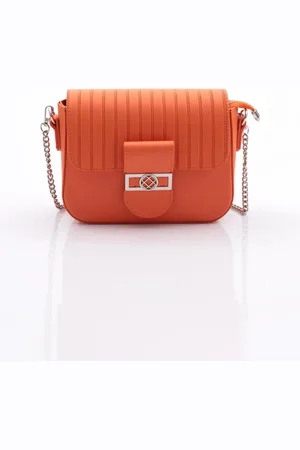 DGN Tasche Mit Orangefarbener Kette – Schultergurt, Modell für Damen - One Size