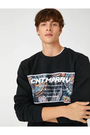 Koton Bedrucktes Sweatshirt Mit Rundhalsausschnitt für Herren - 2XL