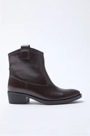 Trendyol Dunkelbraune Cowboy-stiefel Aus Echtem Leder für Damen - 39
