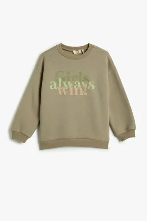 Koton Geripptes Sweatshirt Mit Langen Ärmeln Und Rundhalsausschnitt für Damen - 11–12 Jahre
