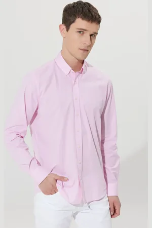 Altınyıldız Classics Slim Fit Hemd Mit Knopfleiste Und Gemustertem Kragen, 100 % Baumwolle für Herren - M