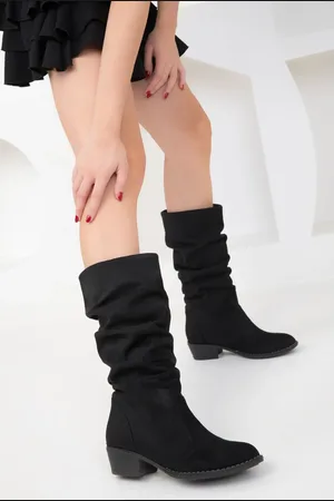 SOHO Schwarze Wildlederstiefel & Stiefeletten für Damen - 40