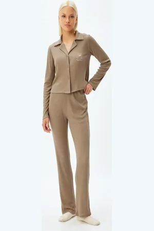Koton Braunes Pyjama-set für Damen - S