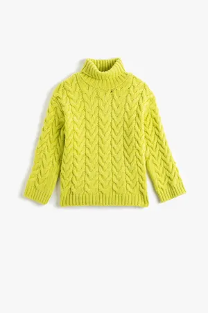 Koton Basic Rollkragen-strickpullover Mit Langen Ärmeln Und Weicher Struktur für Damen - 6–7 Jahre