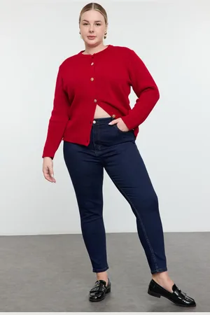 Trendyol Dunkelblaue, Dehnbare Skinny-jeans Mit Hoher Taille für Damen - 42