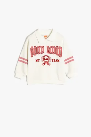 Koton Sweatshirt Mit Rollkragen, Bedruckt, Langärmelig, Aus Roségoldener Baumwolle für Damen - 12–18 Monate