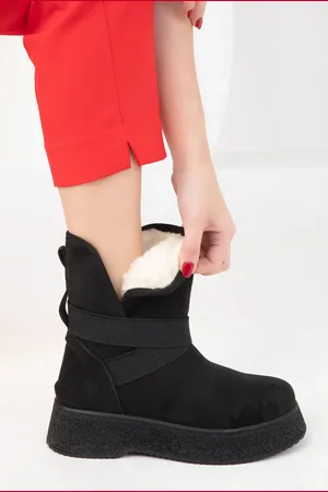SOHO Schwarze Wildlederstiefel & Stiefeletten für Damen - 36