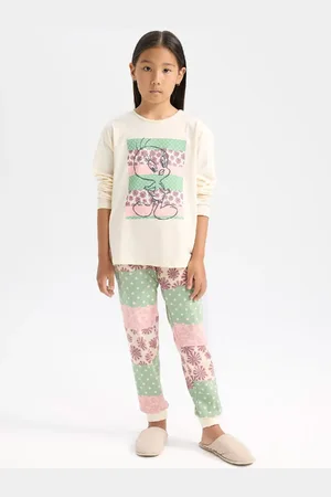 DeFacto Looney Tunes Pyjama-set Für Mädchen – Lange Ärmel, Elastische Taille, Langer Boden D6321a8ns für Damen - 5–6 Jahre