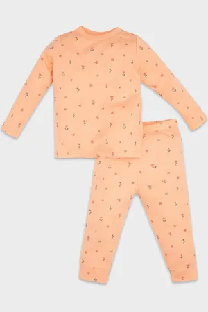 DeFacto Baby-mädchen-pyjama-set Mit Blumenmuster, Langärmelig, 2-teilig, für Damen - 12–18 Monate