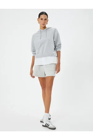 Koton Kapuzensweatshirt Mit Schnürung Im Doppelteiler-look für Damen - S