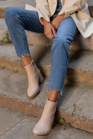 Madamra Nerzfarbene Stiefel Und Stiefeletten für Damen - 40