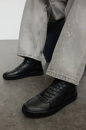 Trendyol Schwarze High-top-sportschuhe Aus Echtem Leder für Herren - 43