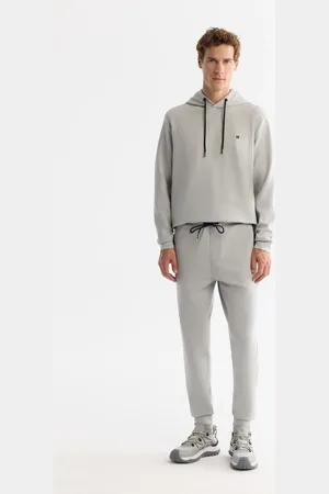 Avva Graue Jogginghose Aus Flexiblem Interlock-stoff Mit Elastischem Bein B 003400 für Herren - XL