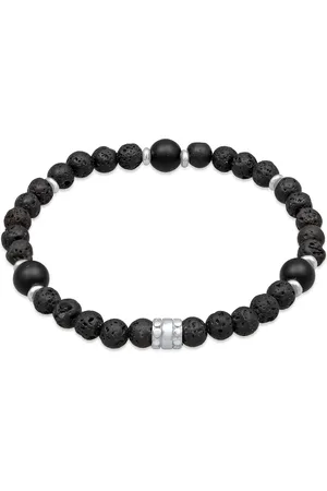 Kuzzoi Kol Bandı Onyx Vintage 925 Silber Oxidiert für Herren - 23 cm