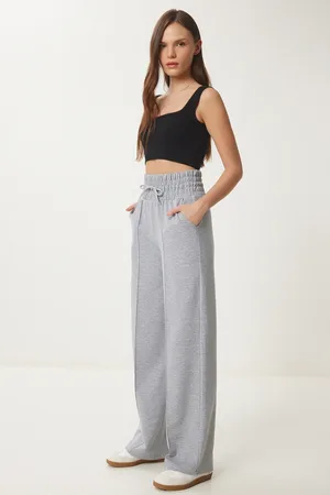 Happiness istanbul Graue Basic-strick-jogginghose Mit Taschen für Damen - 34