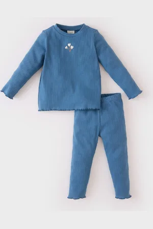 DeFacto Geripptes, Langärmliges T-shirt Mit Blumenmuster Und Elastischem Bund Für Babys – Y1122a224au für Damen - 9–12 Monate