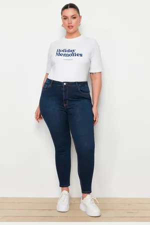 Trendyol Dunkelblaue, Dehnbare Skinny-jeans Mit Hoher Taille für Damen - 44