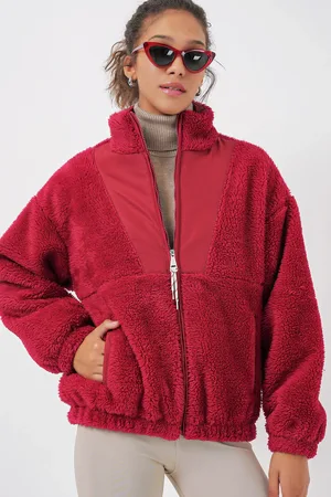 Bigdart 5194 Plüschmanteljacke – A.claret Red für Damen - 42