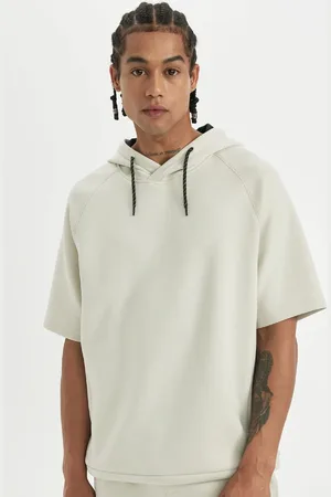 DeFacto Fit Standard Fit Kapuzenpullover Sportler Kurzarm Skuba Diver Stoff T-shirt C9496ax24au für Herren - L