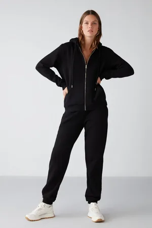 Grimelange Schwarze Jogginghose Mit Regulärer Passform Von Marıtza, Elastischem Bund Und Beinen Und Fleece-innenseite für Damen - M