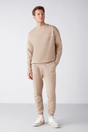 Grimelange Marshall Trainingsanzug-set Aus Baumwolle, Fleece-innenseite, Bestickt, Beigefarben für Herren - S