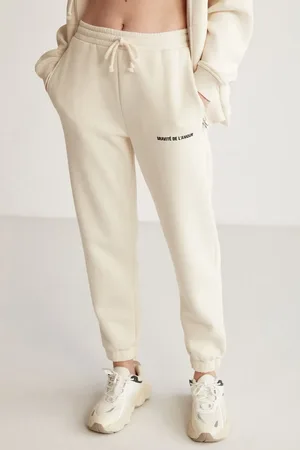 Grimelange Carrolıne Jogginghose Mit Entspanntem Schnitt, Bestickter Taille Und Elastischen Beinen In Vanille für Damen - L