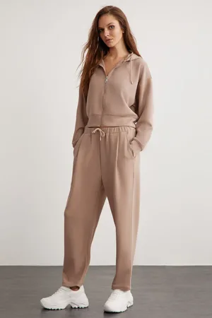 Grimelange Gıada Jogginghose Aus Bio-baumwolle Mit Elastischem Bund, Kurz, Bequem, Lang, Entspannte Passform für Damen - M
